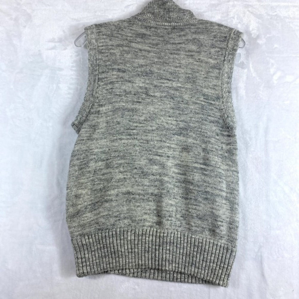 2/$30 Banana Republic Sweater Vest Women Sz S Grey Knit Full Zip 100% Cotton - Picture 9 of 11